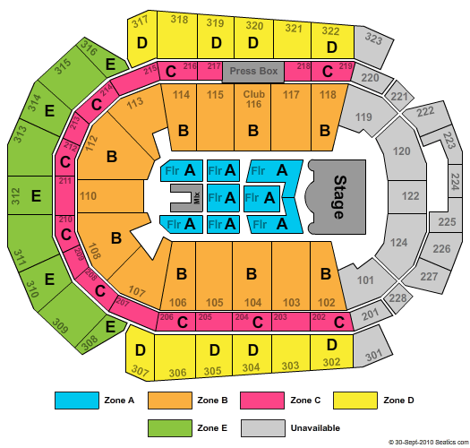 Wells Fargo Arena - IA Carrie Underwood Zone Seating Chart